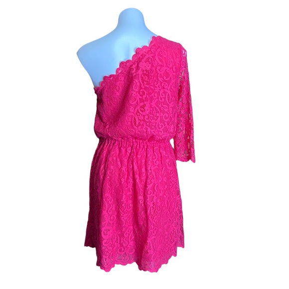 JUICY COUTURE Dress Starlet One Shoulder Lace Pink NWT Size 10 - Picture 9 of 15